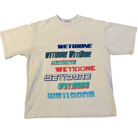 WE11DONE Multi Logo T-shirt Size Small - Picture 3 of 7